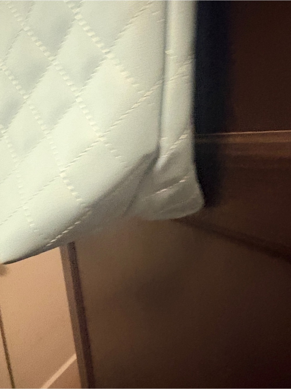Badgley Mischka Light Blue Quilted Vegan Leather Gold Chain Tote NWT - Picture 4 of 12